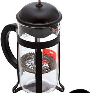 34oz Java French Press Coffee Maker, High-Heat Borosilicate Glass, Black